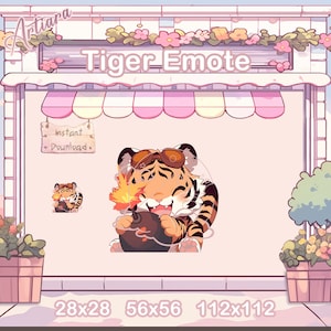 Tiger Emote for Streamers / Tiger Emotes / For Twitch Discord YouTube Kick Stream / Cute and Kawaii Tiger Graphics Emoji Sticker Art / Bomb