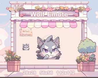 Cute Wolf Emote for Streamers | Sly Smirking Wolf | Wolf Emotes | Wolf | Twitch  | Discord | YouTube | Streamer Emotes