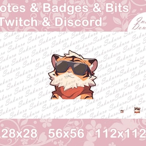 Tiger Emote for Stream, Tiger Emotes, Cool Emote, For Twitch Discord YouTube Kick Stream, Cute and Kawaii Tiger Graphics Emoji Sticker Art