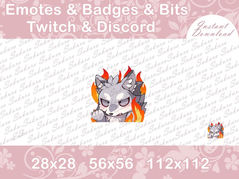 Cute Wolf Emote for Streamers | Wolf Emotes | Wolf | Twitch Emotes ...