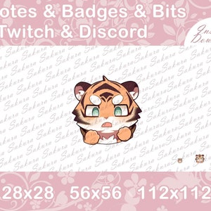 Tiger Emote for Stream, WTF, Tiger Emotes, For Twitch Discord YouTube Kick Stream, Cute and Kawaii Tiger Graphics Emoji Sticker Art Confused