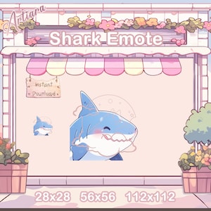 Cute Shark Emote for Streamers and Discord | Shark Emotes | Twitch Emote | Discord Emote | YouTube Emote | Streamer | Stream