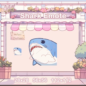 Cute Shark Emote for Streamers and Discord | Shark Emotes | Twitch Emote | Discord Emote | YouTube Emote | Streamer | Stream