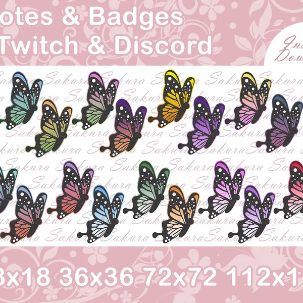 Twitch & Discord Emote Badge Bit Butterfly