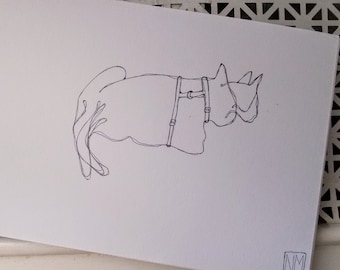 Cat Shapes - Harness Cat. feLINE original drawing.