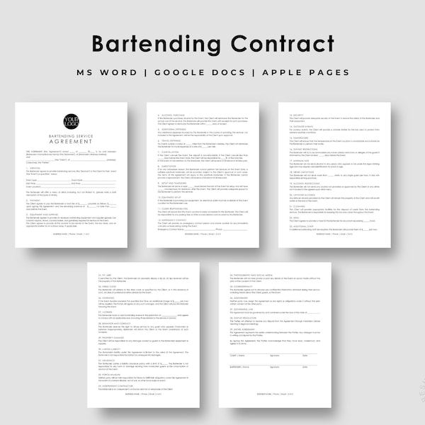 Mobile Bar Service Contract Template Etsy Mobile Bar Service Contract Template Etsy