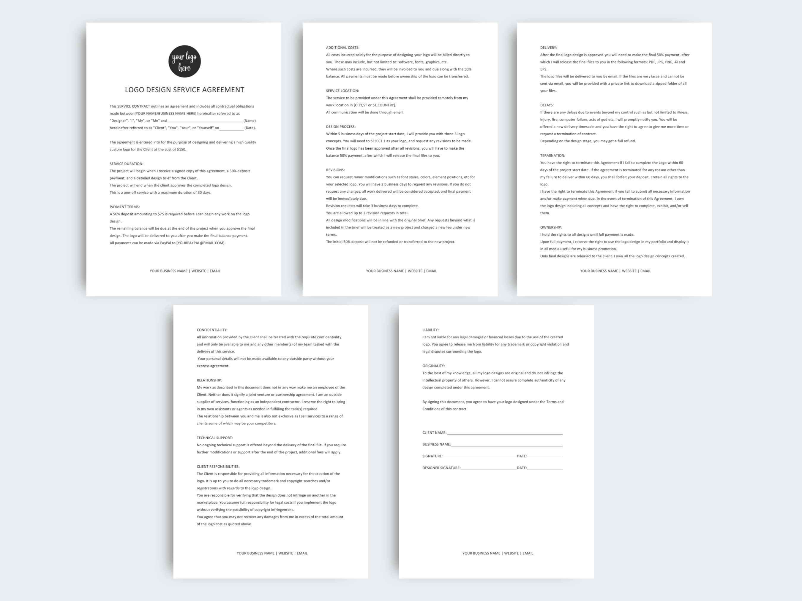 Freelance Logo Design Contract Template Between Designer and Etsy Freelance Logo Design Contract Template Between Designer and Etsy