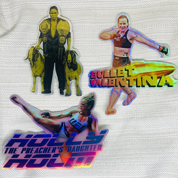 UFC female fighter stickers | Amanda Nunes sticker | Valentina Schevchenko sticker | Holly Holm sticker | WMMA stickers