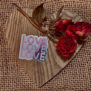 Cute love themed romantic stickers for phone, laptop, or water bottle - set of 5