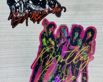 Motley Crue Stickers | Glam Metal Stickers | Heavy Metal | 80&#39;s Vintage | Metallica | Def Leppard | Led Zeppelin | Classic Rock | Bon Jovi