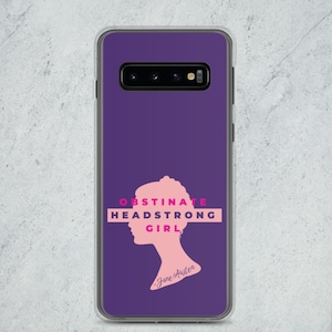 Jane Austen, Orgueil et Préjugés samsung Case, Jane Austen cadeau, cadeau amoureux du livre, citation féministe, fille obstinée entêtée, citations de livres