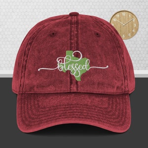 Texas baseball hat, fun gift for mom, Vintage Cotton Twill Cap, birthday present for sister, red hat for her