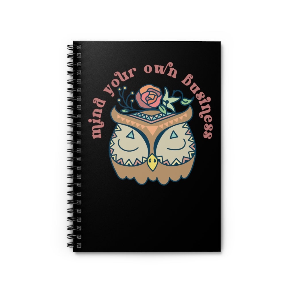 spiral notebook diary, owl book, pro choice note book, feminist gift for sister, notebook for daught