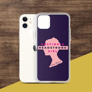 Jane Austen, Pride and Prejudice iPhone Case, bas de Noël, cadeau d’amoureux de livres, citation féministe, fille obstinée obstinée, cadeau d’amoureux de livres