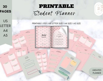 Student Planner Printable, Student Planner, Academic Planner Printable, University Student Planner, Student Planner