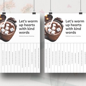 Tear Off Compliments Winter Theme Printable Free Compliment Sheets Random Act of Kindness Activities for Winter Days Compliment Cards Winter