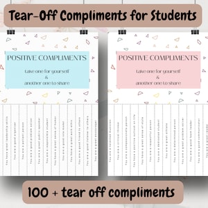 Feuilles de compliments imprimables gratuites à déchirer, actes de gentillesse au hasard, activités pour les enseignants et les élèves en classe Carte de compliments