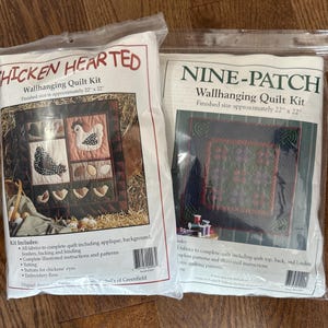 Wallhanging Quilt Kit, Nine Patch, Chicken Hearted