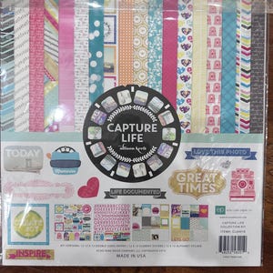 Echo Park Capture Life  Collection Pack Scrapbook Stickers Junk Journal Planner Paper Crafts Burthday Party vacation Kids