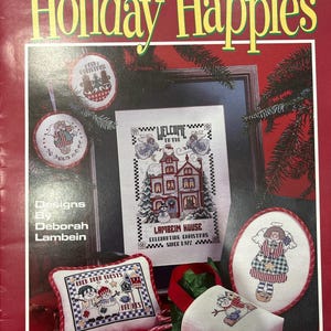 Holiday Happies Leisure Arts Cross Stitch Pattern Book Snowman Winter Cross Stitch