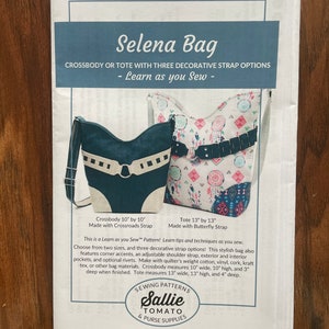 Selena Bag Pattern Purse Pattern Shoulder bag Pattern Crossbody or Tote Pattern