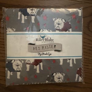 Hey Mister Dog Fabrics by Riley Blake Quilting Fabric Cotton Fabric RARE Charm Pack