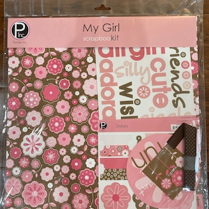 Pebbles Inc. My Girl Scrapbook Album Kit Paper Collection Kit Club Scrapbook Layout Hip Kit