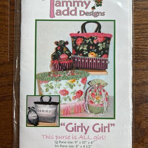 Tammy Tadd Designs Girly Girl Pattern purse Pattern Tote Bag Pattern Travel Kit Travel Bag Overnight Craft Sewing Quilting