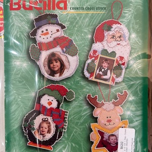 Bucilla Perforated Paper Ornaments and Wood Ornaments Counted Cross Stitch Kit