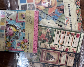 Graphique 45 Collections Mother Goose Deluxe Collectors - Bloc de papier pour scrapbooking Ephemera Queen - Christmas Emporium - vintage Hollywood