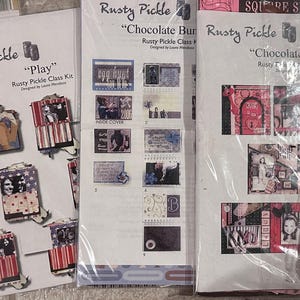 Rusty Pickle Album Kit, Play, Chocolate Bunnies, Chocolate Kisses Scrapbooking Album Kit Mini Album