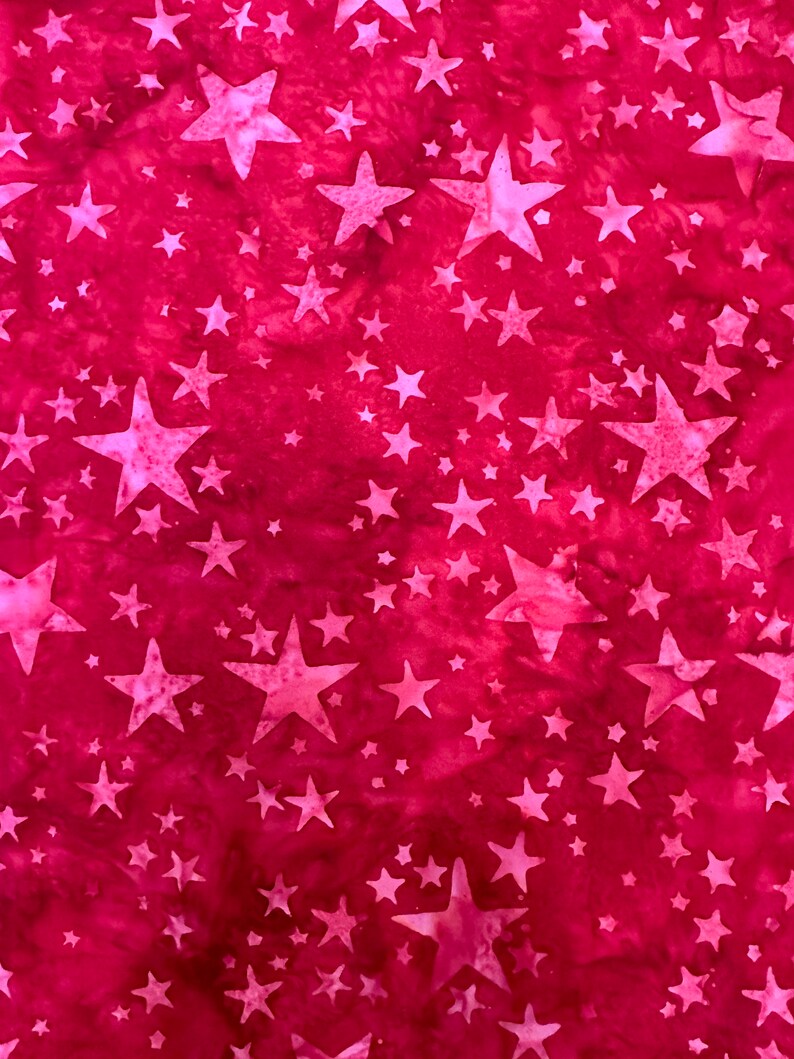 Red Pink Star Fabric