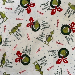 The Grinch Christmas Fabric by Robert Kaufman Cotton Quilting Sewing Fabric