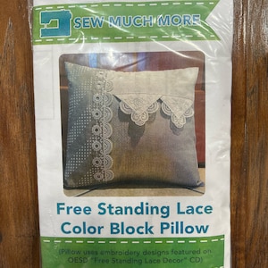 Sew Much More Free Standing Lace Color Block Pillow