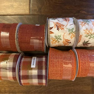 Fall, Autumn Wired Ribbon, 4 yards 2.5” Wide Ribbon by Place in Time, Jo Ann Fabrics