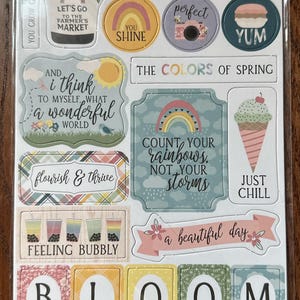 Echo Park New Day Chipboard Accents or Phrases Paper Scrapbook Ephemera
