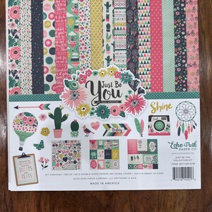 Echo Park Just Be You Collection Pack Scrapbook Paper Stickers Paper Crafting Card Making Cactus Paper