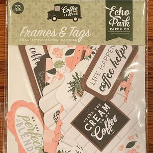 Echo Park Coffee and Friends Frames and Tags