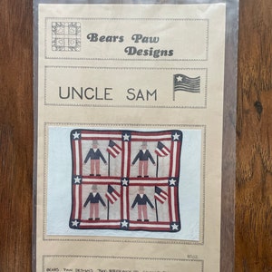 Uncle Sam Quilted Wall Hanging Pattern Patriotic USA Quilt Flag Quilt