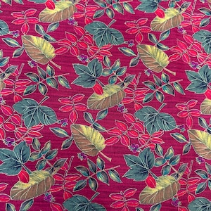 Fall Leaves Autumn Red Fabric Sykes Enterprises Premium Quilt Fabric Pattern #2391. 1995