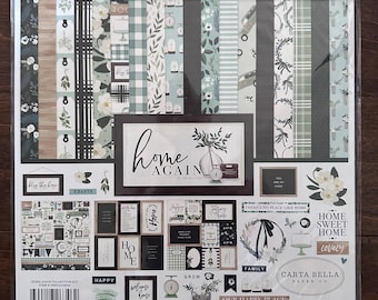 Carta Bella Paper Company Home Again Collection Pack Scrapbook Paper Stickers Paper Crafting Card Making
