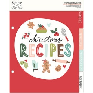 Simple Stories Baking Spirits Bright  6x8 Sn@p! Dividers  Decorative Brads