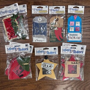 EK Success Movers and Shakers and Fresh Tags for Scrapbooking, Paper Crafting, Card Making, Ephemera Die Cuts Chipboard Tags MLB and NFL
