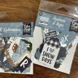 Echo Park Snowed Inn Ephemera and Frames and Tags