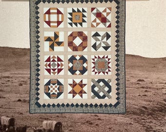 Quilt in a Day Pioneer Sampler van Eleanor Burns serie vijf, Tuilp-quiltboek, Lovers Knot-placemats
