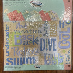 A Day at the Beach Paper Pack EKSuccess Scrapbook Paper Crafting Card Making Paper Collection