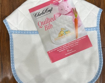 Charles Craft Quilted Bib for Cross Stitch Personalize Bib Embroidery Custom Bib Baby Bib Blank