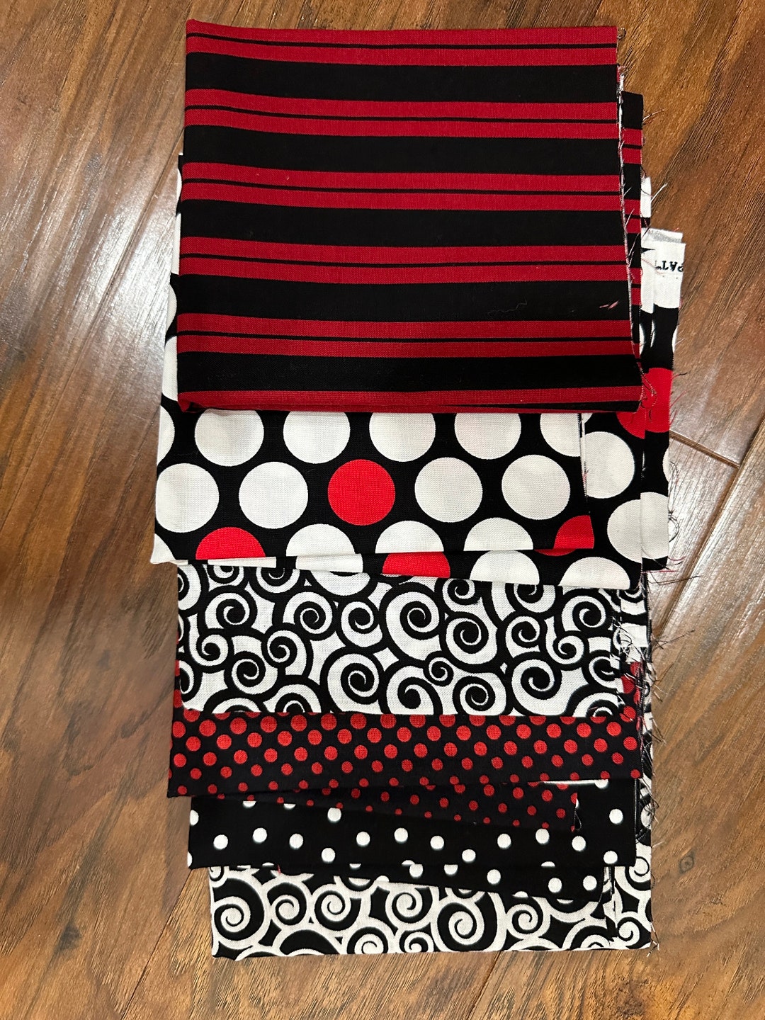 Red and Black and White Coordinating Quilting Fabric Cotton Fabric Etsy