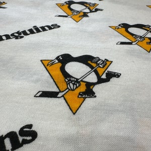 Pittsburgh Penguins Cotton Knit Fabric NHL clothing quilt fabric Stanley Cup Champs Vintage