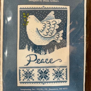 Peace Dove by Diane Arthur’s Cross Stitch Imaginating Cross Stitch Oattern Dove Nature Christmas Pattern